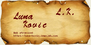 Luna Ković vizit kartica